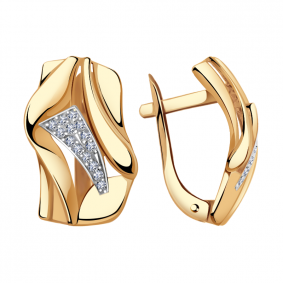 Золотые серьги Александра кл2527аск с фианитом кл2527аск фото