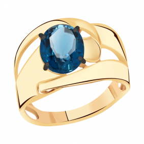 Золотое кольцо Александра кл2531-28ск с Лондон топазом кл2531-28ск фото