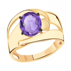 Золотое кольцо Александра кл2531-3ск с аметистом кл2531-3ск фото