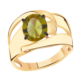 Золотое кольцо Александра кл2531-48ск с султанитом кл2531-48ск фото