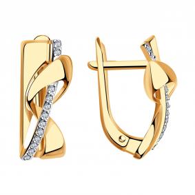 Золотые серьги Александра кл2533аск с фианитом кл2533аск фото