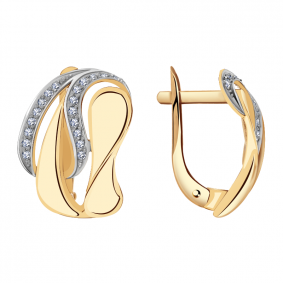 Золотые серьги Александра кл2537аск с фианитом кл2537аск фото