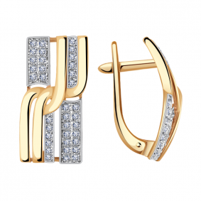 Золотые серьги Александра кл2542аск с фианитом кл2542аск фото