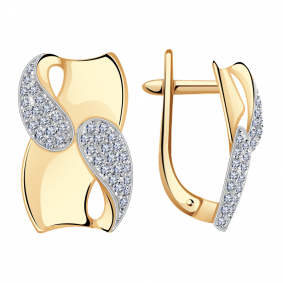 Золотые серьги Александра кл2549аск с фианитом кл2549аск фото