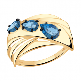 Золотое кольцо Александра кл2556-28ск с Лондон топазом кл2556-28ск фото