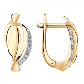 Золотые серьги Александра кл2562аск с фианитом кл2562аск фото