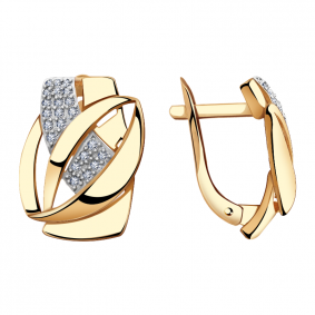 Золотые серьги Александра кл2563аск с фианитом кл2563аск фото