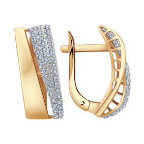 Золотые серьги Александра кл2565аск с фианитом кл2565аск фото