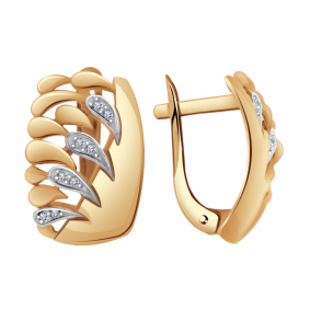 Золотые серьги Александра кл2572аск с фианитом кл2572аск фото