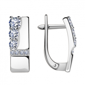 Серьги из белого золота Александра кл2580а-62сб с Swarovski кл2580а-62сб фото