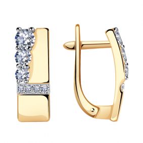Золотые серьги Александра кл2580а-62ск с Swarovski кл2580а-62ск фото