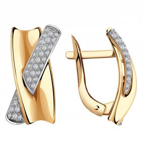 Золотые серьги Александра кл2582аск с фианитом кл2582аск фото