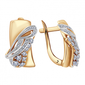 Золотые серьги Александра кл2584асбк с фианитом кл2584асбк фото