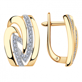 Золотые серьги Александра кл2597аск с фианитом кл2597аск фото