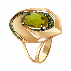 Золотое кольцо Александра кл2598-48ск с фианитом и султанитом кл2598-48ск фото