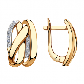 Золотые серьги Александра кл2603аск с фианитом кл2603аск фото