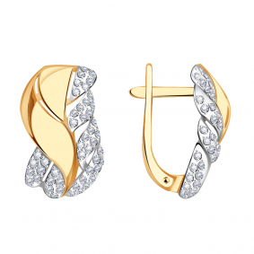 Золотые серьги Александра кл2605аск с фианитом кл2605аск фото