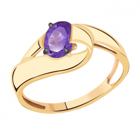 Золотое кольцо Александра кл2611-3ск с аметистом кл2611-3ск фото