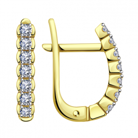 Серьги из лимонного золота Александра кл2618а-62сл с Swarovski кл2618а-62сл фото