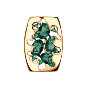 Золотая подвеска Александра кл2624б-26ск-з с фианитом и турмалином кл2624б-26ск-з фото