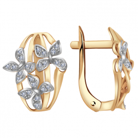 Золотые серьги Александра кл2627аск с фианитом кл2627аск фото