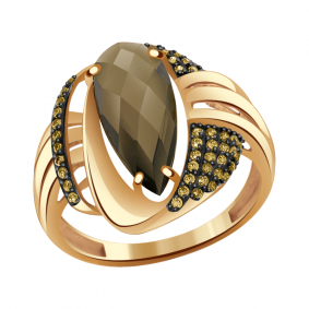 Золотое кольцо Александра кл2631-4ск-ш с фианитом и раухтопазом кл2631-4ск-ш фото