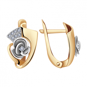 Золотые серьги Александра кл2632асбк с фианитом кл2632асбк фото