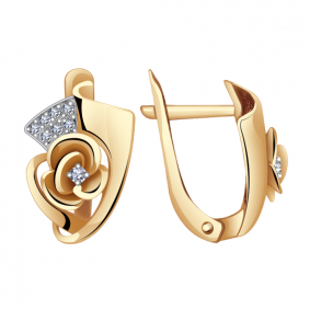 Золотые серьги Александра кл2632аск с фианитом кл2632аск фото