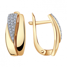 Золотые серьги Александра кл2634аск с фианитом кл2634аск фото