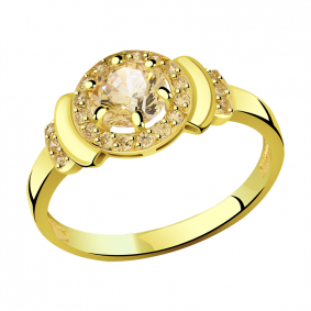 Кольцо из лимонного золота Александра кл2635-81сл с Swarovski кл2635-81сл фото