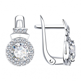Серьги из белого золота Александра кл2635а-62сб с Swarovski кл2635а-62сб фото