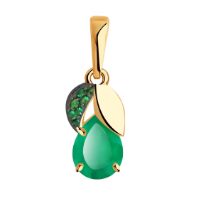 Золотая подвеска Александра кл2636б-12ск-з с фианитом и агатом кл2636б-12ск-з фото