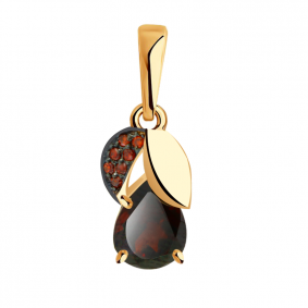 Золотая подвеска Александра кл2636б-2ск-к с фианитом и гранатом кл2636б-2ск-к фото