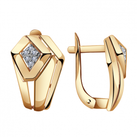 Золотые серьги Александра кл2640аск с фианитом кл2640аск фото