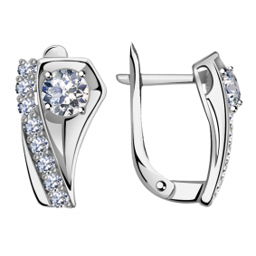 Серьги из белого золота Александра кл2642а-62сб с Swarovski кл2642а-62сб фото