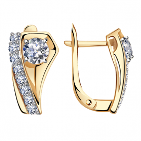Золотые серьги Александра кл2642а-62ск с Swarovski кл2642а-62ск фото