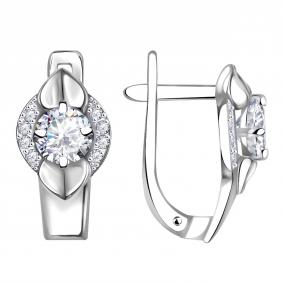 Серьги из белого золота Александра кл2644а-62сб с Swarovski кл2644а-62сб фото