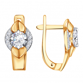 Золотые серьги Александра кл2644а-62ск с Swarovski кл2644а-62ск фото