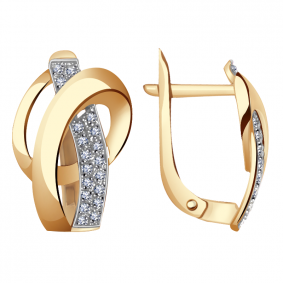 Золотые серьги Александра кл2645аск с фианитом кл2645аск фото