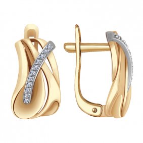 Золотые серьги Александра кл2646аск с фианитом кл2646аск фото