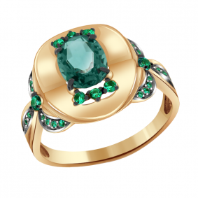 Золотое кольцо Александра кл2647-13ск-з с фианитом и кварцем кл2647-13ск-з фото