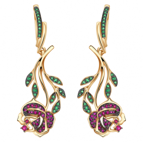 Золотые серьги Александра кл2650а-20ск-зр с фианитом кл2650а-20ск-зр фото