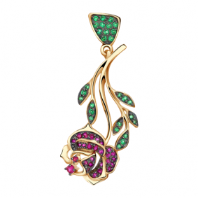 Золотая подвеска Александра кл2650б-20ск-зр с фианитом кл2650б-20ск-зр фото