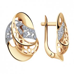 Золотые серьги Александра кл2651аск с фианитом кл2651аск фото