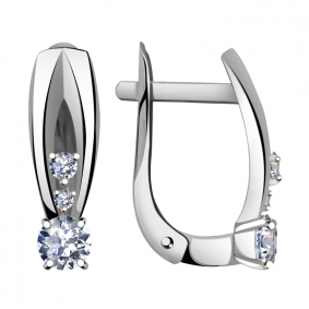 Серьги из белого золота Александра кл2653а-62сб с Swarovski кл2653а-62сб фото