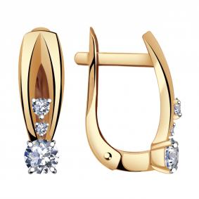 Золотые серьги Александра кл2653а-62ск с Swarovski кл2653а-62ск фото