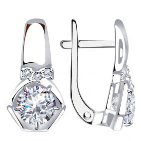 Серьги из белого золота Александра кл2658а-62сб с Swarovski кл2658а-62сб фото