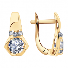 Золотые серьги Александра кл2658а-62ск с Swarovski кл2658а-62ск фото