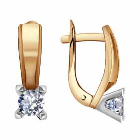 Золотые серьги Александра кл2667а-62сбк с Swarovski кл2667а-62сбк фото