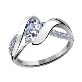 Кольцо из белого золота Александра кл2677-62сб с Swarovski кл2677-62сб фото